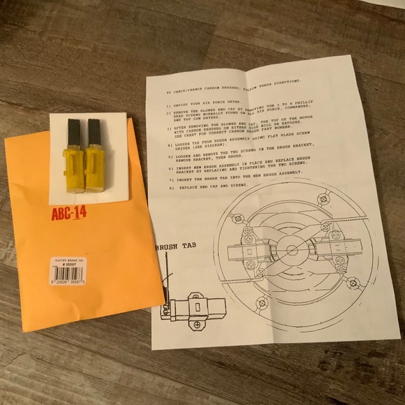 (ABC-14) Metro Air Force Blow Dryer Set of Two Replacement Motor Carbon Brushes - Picture 3 of 6